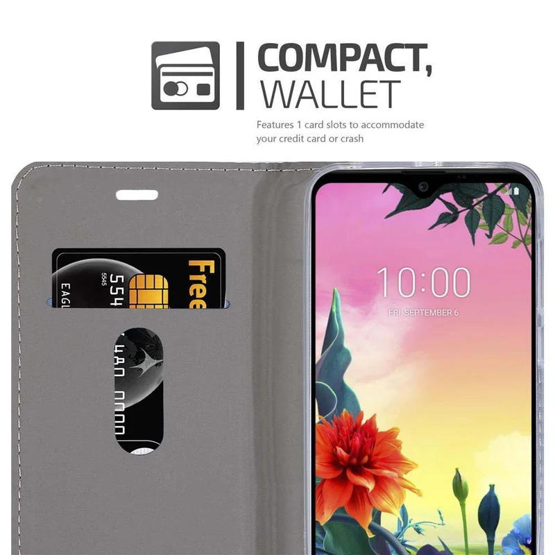 Cadorabo Hülle kompatibel mit LG K50S Schutzhülle mit Magnetverschluss, Standfunktion und Kartenfach