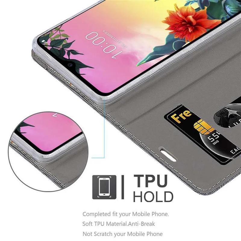 Cadorabo Hülle kompatibel mit LG K50S Schutzhülle mit Magnetverschluss, Standfunktion und Kartenfach