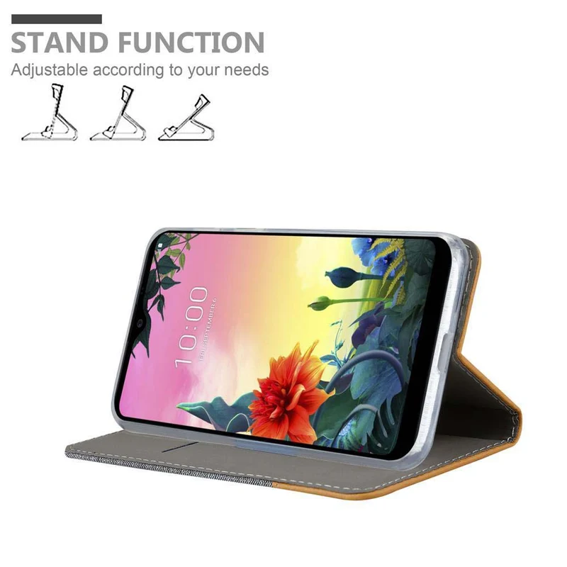 Cadorabo Hülle kompatibel mit LG K50S Schutzhülle mit Magnetverschluss, Standfunktion und Kartenfach