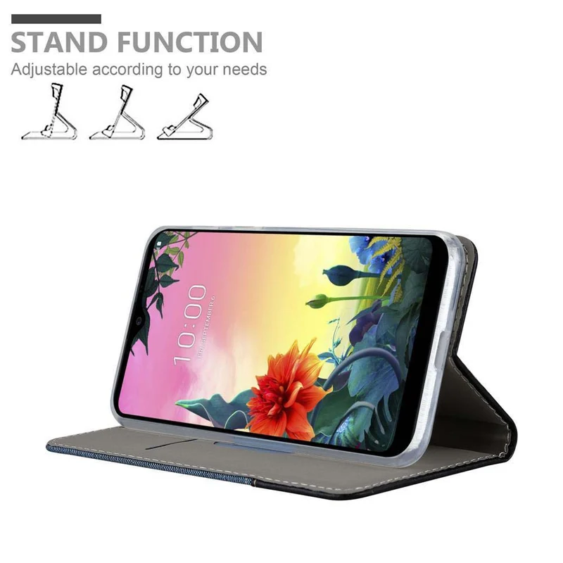 Cadorabo Hülle kompatibel mit LG K50S Schutzhülle mit Magnetverschluss, Standfunktion und Kartenfach