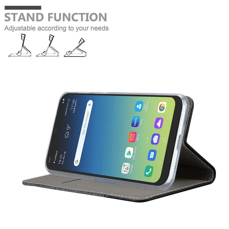 Cadorabo Hülle kompatibel mit LG K40S Schutzhülle mit Magnetverschluss, Standfunktion und Kartenfach