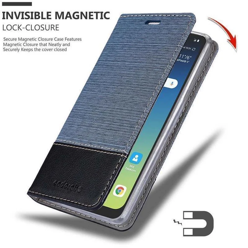 Cadorabo Hülle kompatibel mit LG K40S Schutzhülle mit Magnetverschluss, Standfunktion und Kartenfach