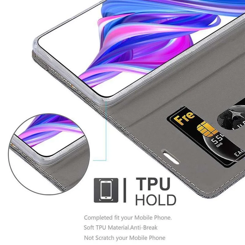 Cadorabo Hülle kompatibel mit Honor 9X PRO Schutzhülle mit Magnetverschluss, Standfunktion und Kartenfach