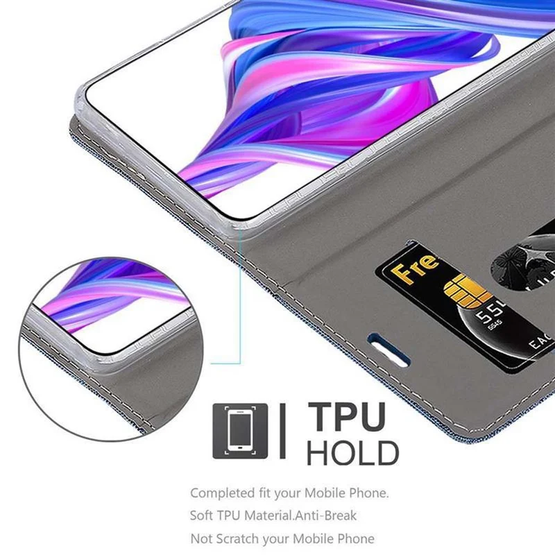 Cadorabo Hülle kompatibel mit Honor 9X PRO Schutzhülle mit Magnetverschluss, Standfunktion und Kartenfach