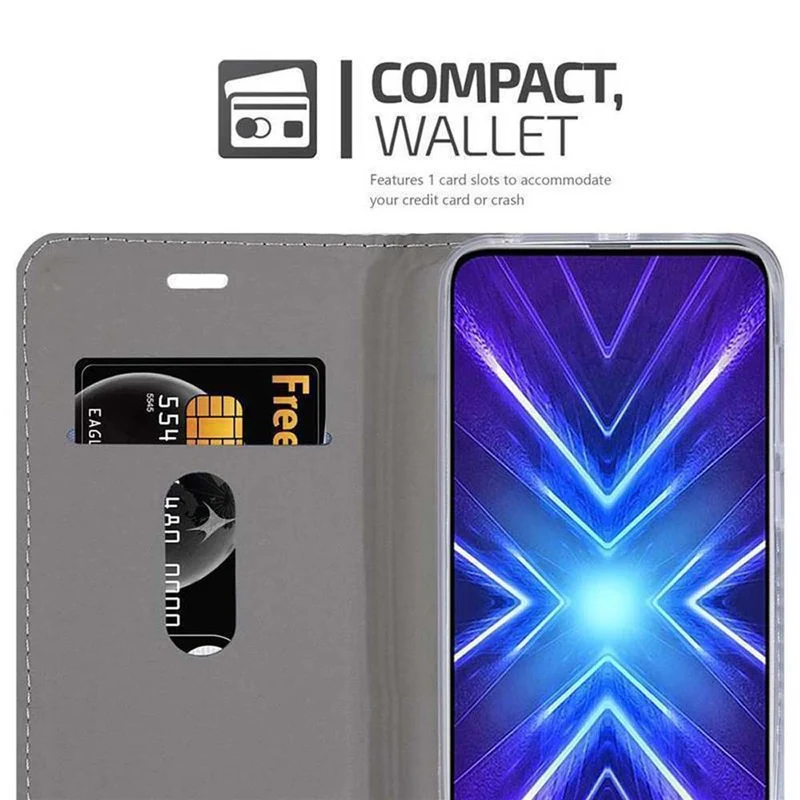 Cadorabo Hülle kompatibel mit Honor 9X Schutzhülle mit Magnetverschluss, Standfunktion und Kartenfach