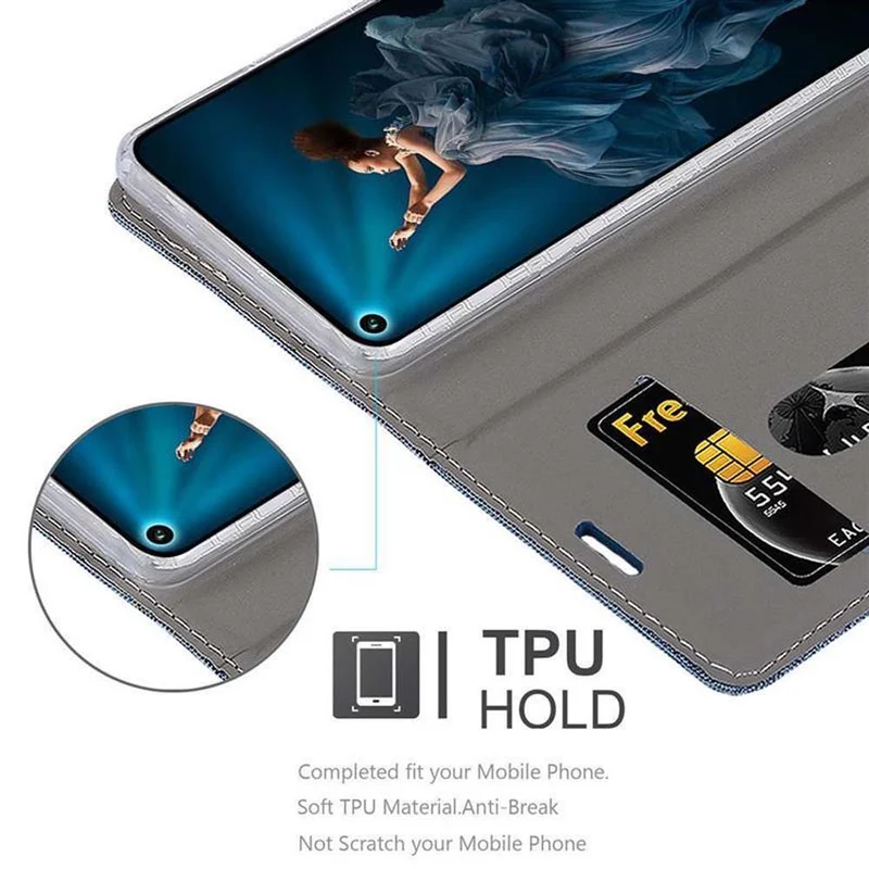 Cadorabo Hülle kompatibel mit Honor 20 PRO Schutzhülle mit Magnetverschluss, Standfunktion und Kartenfach