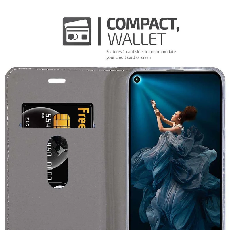 Cadorabo Hülle kompatibel mit Honor 20 PRO Schutzhülle mit Magnetverschluss, Standfunktion und Kartenfach