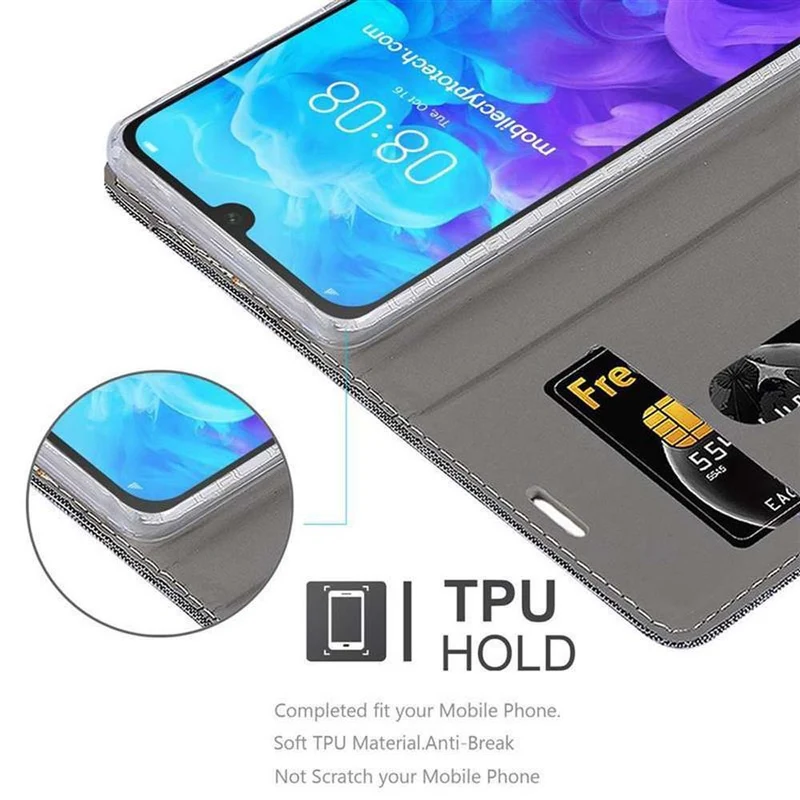 Cadorabo Hülle kompatibel mit Huawei Y5 2019 / Enjoy Play 8 / Honor 8S Schutzhülle mit Magnetverschluss, Standfunktion und Kartenfach