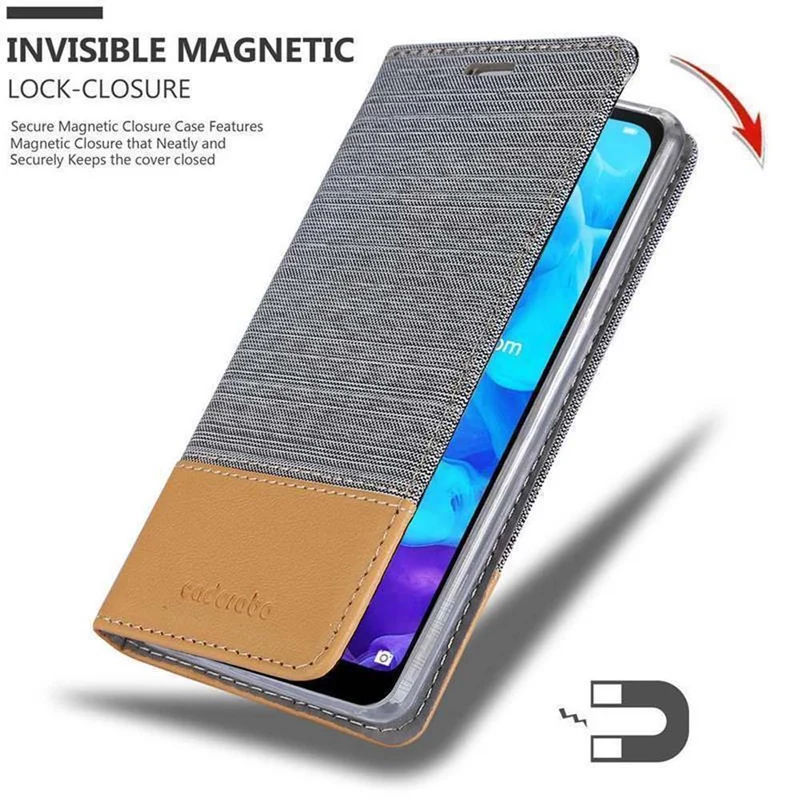 Cadorabo Hülle kompatibel mit Huawei Y5 2019 / Enjoy Play 8 / Honor 8S Schutzhülle mit Magnetverschluss, Standfunktion und Kartenfach