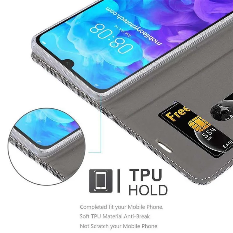 Cadorabo Hülle kompatibel mit Huawei Y5 2019 / Enjoy Play 8 / Honor 8S Schutzhülle mit Magnetverschluss, Standfunktion und Kartenfach