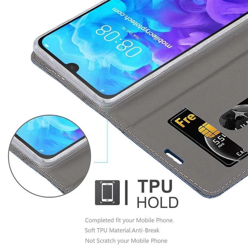 Cadorabo Hülle kompatibel mit Huawei Y5 2019 / Enjoy Play 8 / Honor 8S Schutzhülle mit Magnetverschluss, Standfunktion und Kartenfach