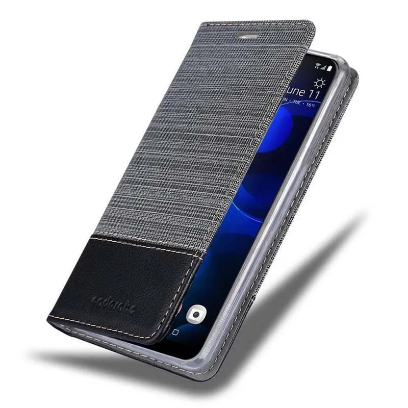 Cadorabo Hülle kompatibel mit HTC Desire 19 PLUS Schutzhülle mit Magnetverschluss, Standfunktion und Kartenfach