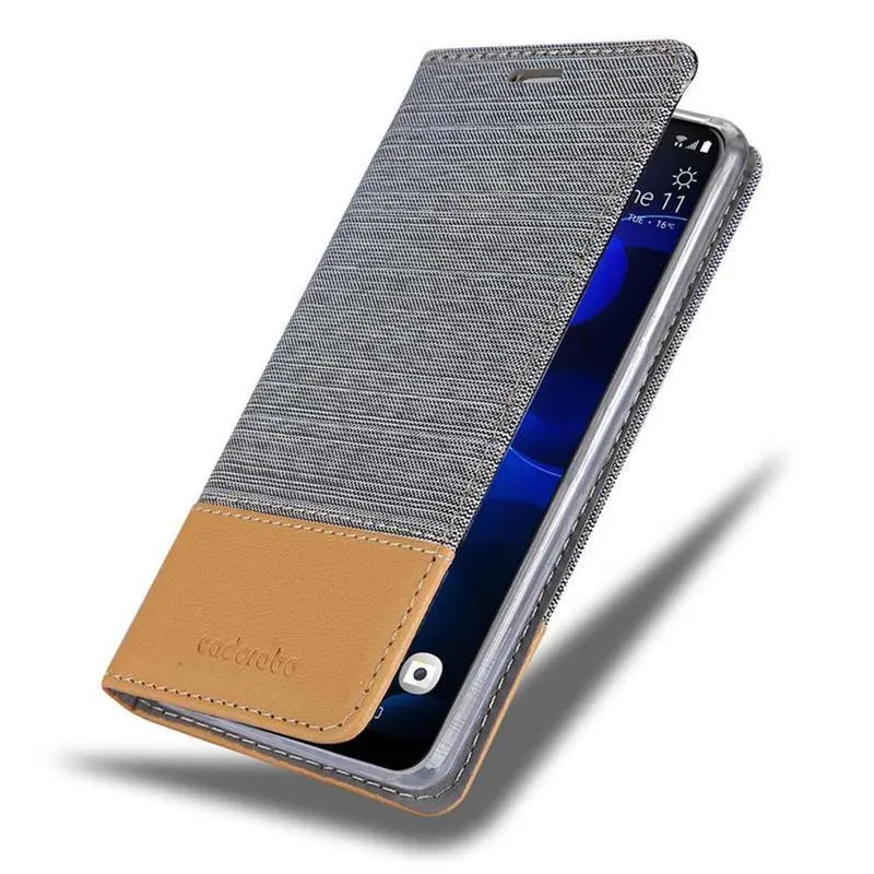 Cadorabo Hülle kompatibel mit HTC Desire 19 PLUS Schutzhülle mit Magnetverschluss, Standfunktion und Kartenfach