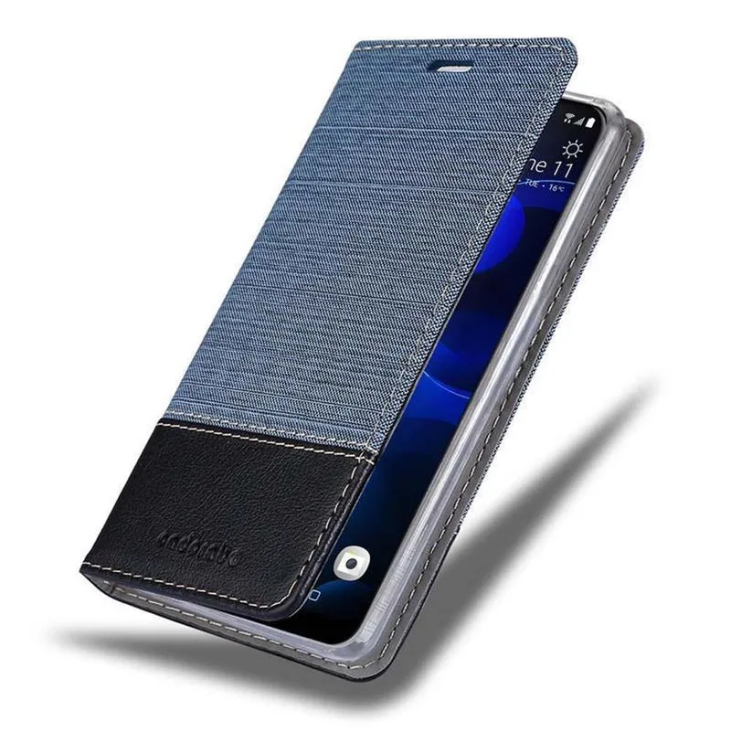 Cadorabo Hülle kompatibel mit HTC Desire 19 PLUS Schutzhülle mit Magnetverschluss, Standfunktion und Kartenfach