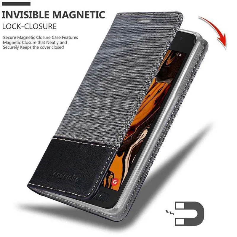 Cadorabo Hülle kompatibel mit Samsung Galaxy XCover 4 / XCover 4s Schutzhülle mit Magnetverschluss, Standfunktion und Kartenfach