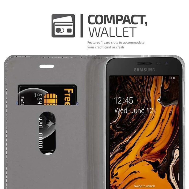 Cadorabo Hülle kompatibel mit Samsung Galaxy XCover 4 / XCover 4s Schutzhülle mit Magnetverschluss, Standfunktion und Kartenfach