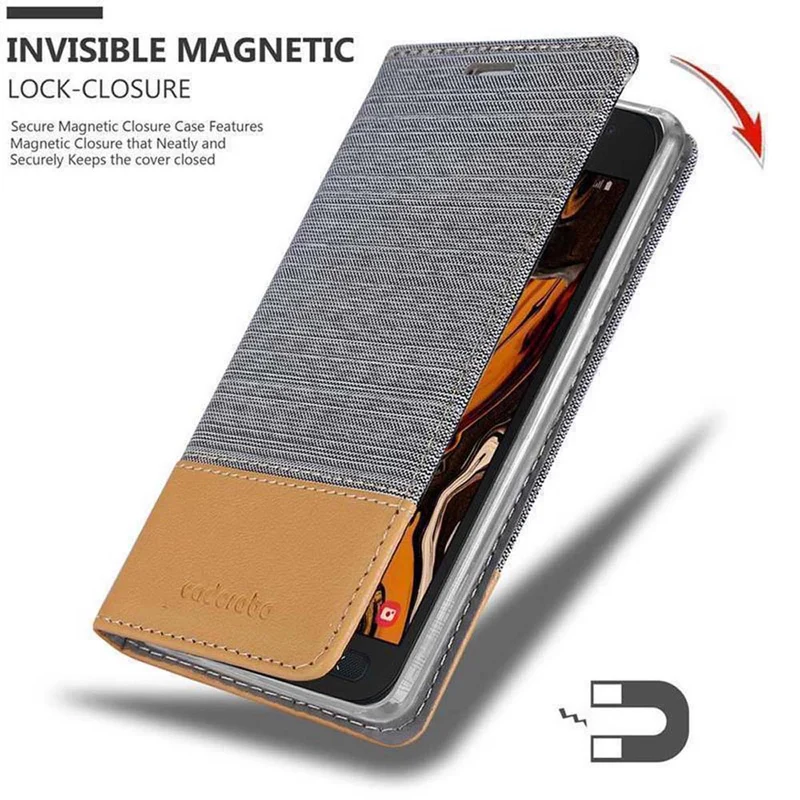 Cadorabo Hülle kompatibel mit Samsung Galaxy XCover 4 / XCover 4s Schutzhülle mit Magnetverschluss, Standfunktion und Kartenfach