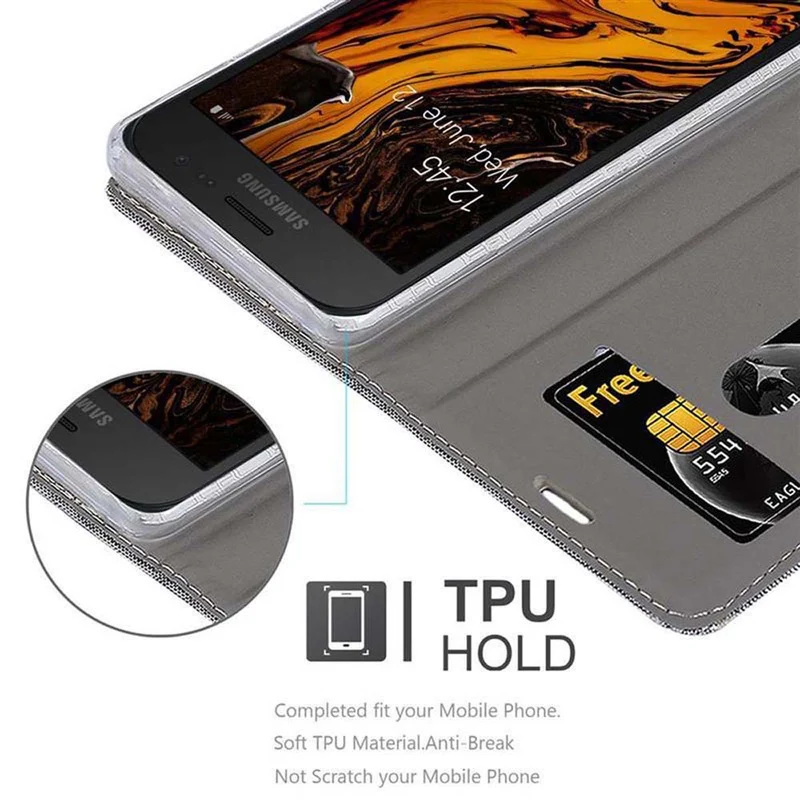 Cadorabo Hülle kompatibel mit Samsung Galaxy XCover 4 / XCover 4s Schutzhülle mit Magnetverschluss, Standfunktion und Kartenfach