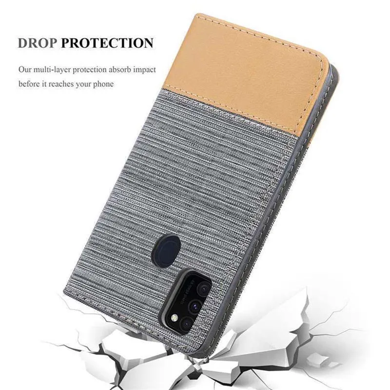 Cadorabo Hülle kompatibel mit Samsung Galaxy M21 / M30s Schutzhülle mit Magnetverschluss, Standfunktion und Kartenfach
