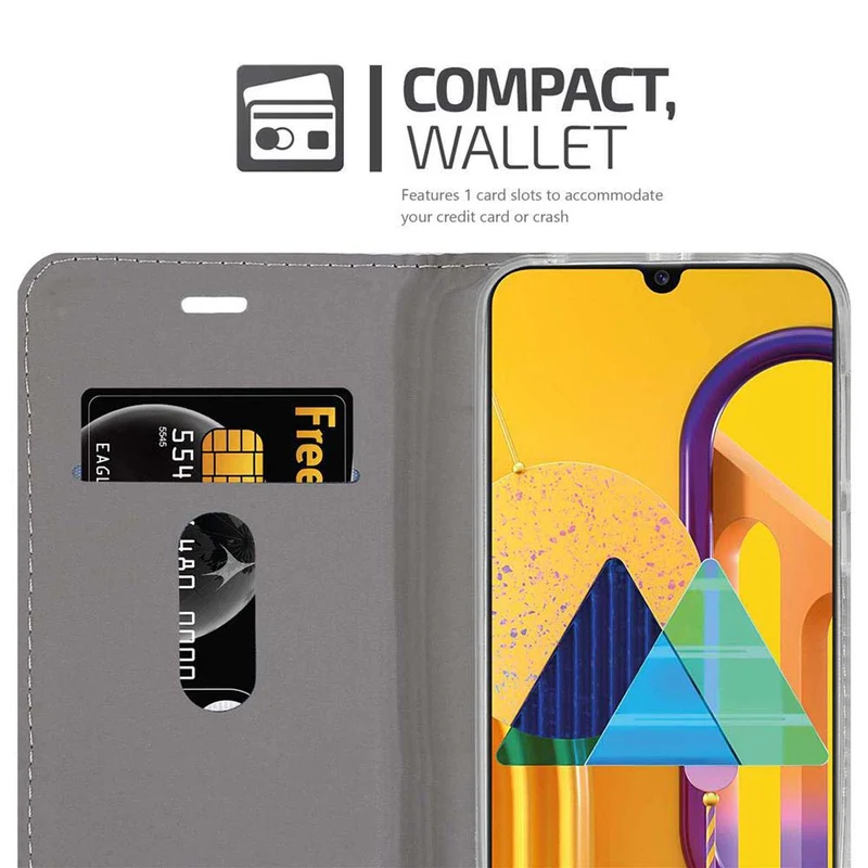Cadorabo Hülle kompatibel mit Samsung Galaxy M21 / M30s Schutzhülle mit Magnetverschluss, Standfunktion und Kartenfach