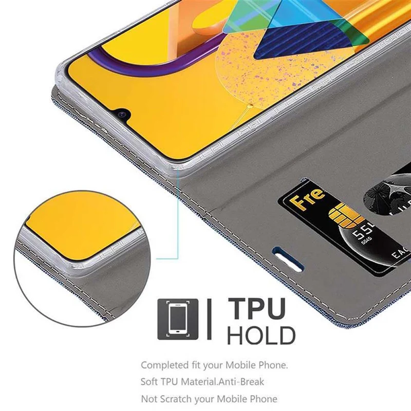 Cadorabo Hülle kompatibel mit Samsung Galaxy M21 / M30s Schutzhülle mit Magnetverschluss, Standfunktion und Kartenfach