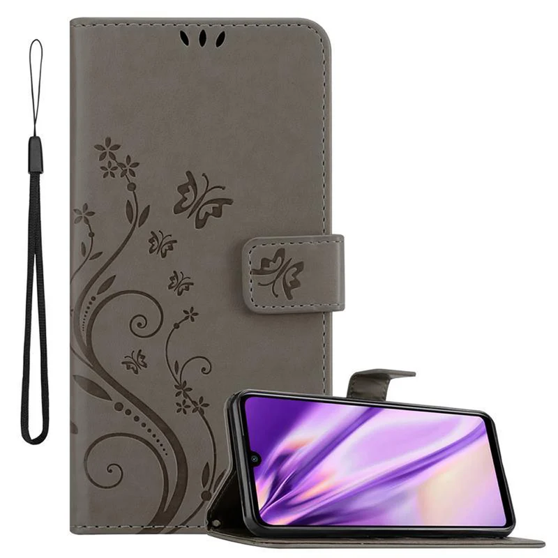 Cadorabo Hülle kompatibel mit Xiaomi RedMi NOTE 7 Schutzhülle im Blumen Design mit Magnetverschluss, Standfunktion und Kartenfächern