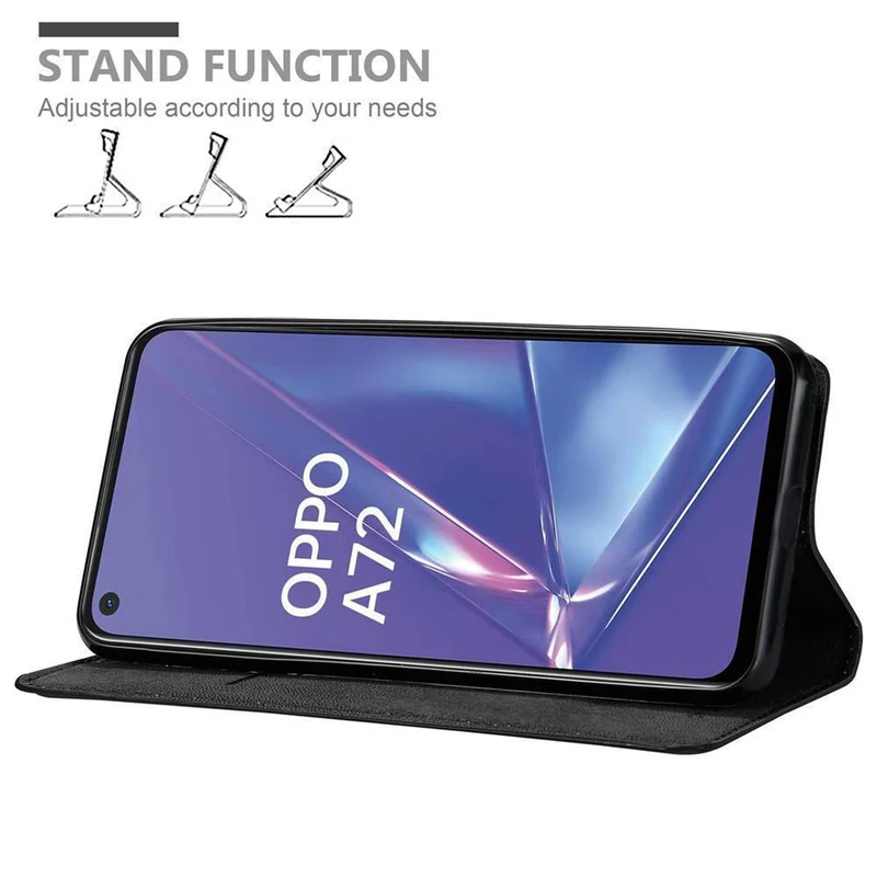 Cadorabo Hülle kompatibel mit Oppo A52 Schutzhülle mit Magnetverschluss, Standfunktion und Kartenfach
