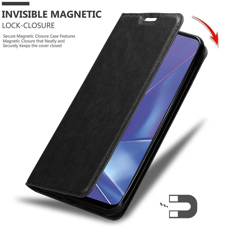 Cadorabo Hülle kompatibel mit Oppo A52 Schutzhülle mit Magnetverschluss, Standfunktion und Kartenfach