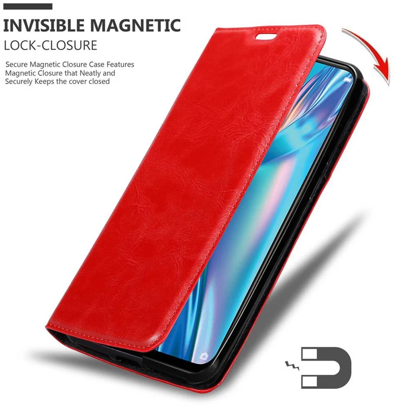 Cadorabo Hülle kompatibel mit Oppo A12 Schutzhülle mit Magnetverschluss, Standfunktion und Kartenfach