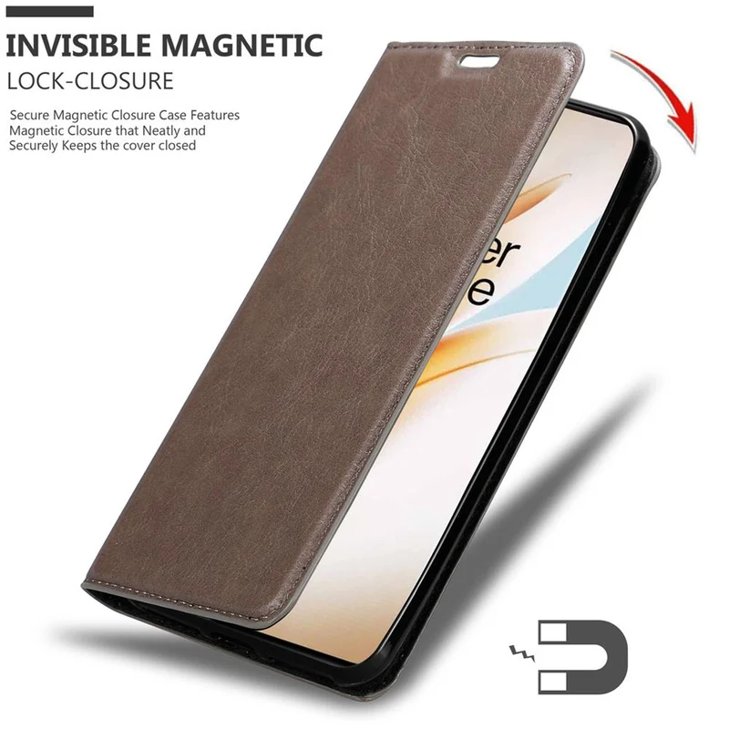 Cadorabo Hülle kompatibel mit OnePlus 8 PRO Schutzhülle mit Magnetverschluss, Standfunktion und Kartenfach