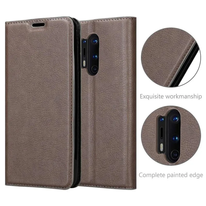 Cadorabo Hülle kompatibel mit OnePlus 8 PRO Schutzhülle mit Magnetverschluss, Standfunktion und Kartenfach