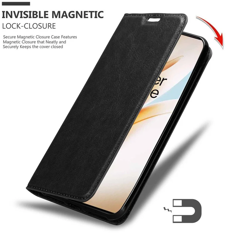 Cadorabo Hülle kompatibel mit OnePlus 8 PRO Schutzhülle mit Magnetverschluss, Standfunktion und Kartenfach