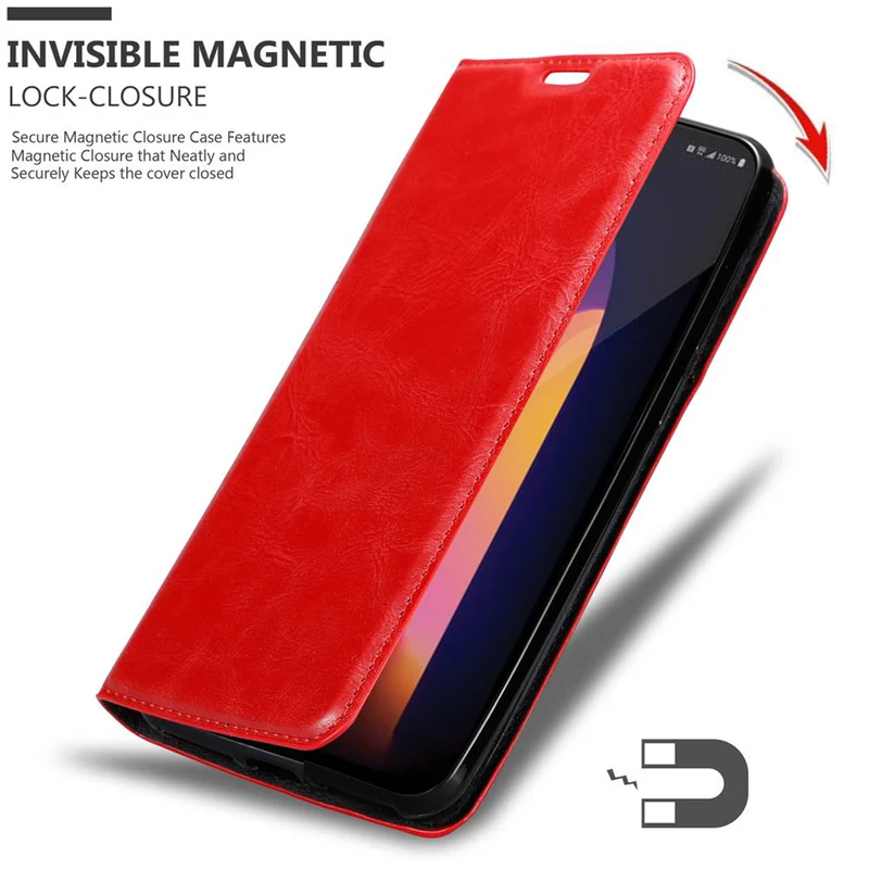 Cadorabo Hülle kompatibel mit LG V60 ThinQ Schutzhülle mit Magnetverschluss, Standfunktion und Kartenfach