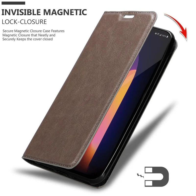 Cadorabo Hülle kompatibel mit LG V60 ThinQ Schutzhülle mit Magnetverschluss, Standfunktion und Kartenfach