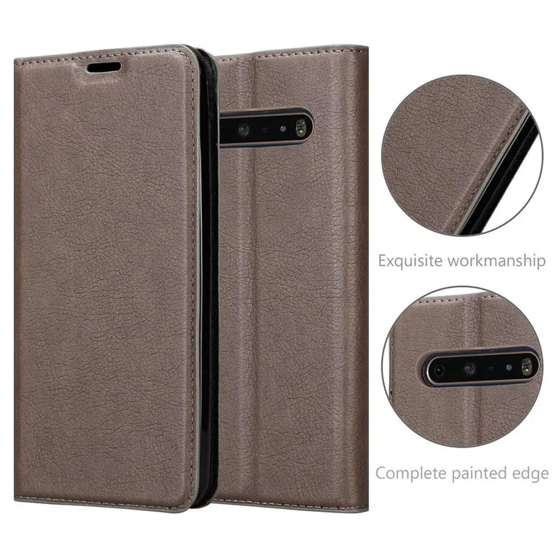 Cadorabo Hülle kompatibel mit LG V60 ThinQ Schutzhülle mit Magnetverschluss, Standfunktion und Kartenfach