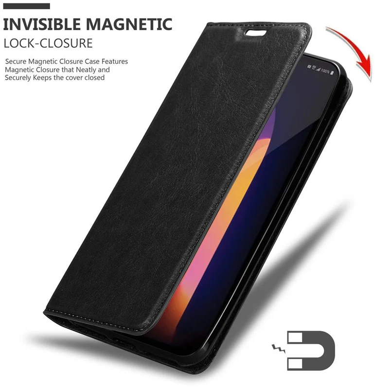 Cadorabo Hülle kompatibel mit LG V60 ThinQ Schutzhülle mit Magnetverschluss, Standfunktion und Kartenfach