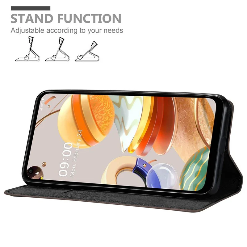 Cadorabo Hülle kompatibel mit LG K61 Schutzhülle mit Magnetverschluss, Standfunktion und Kartenfach