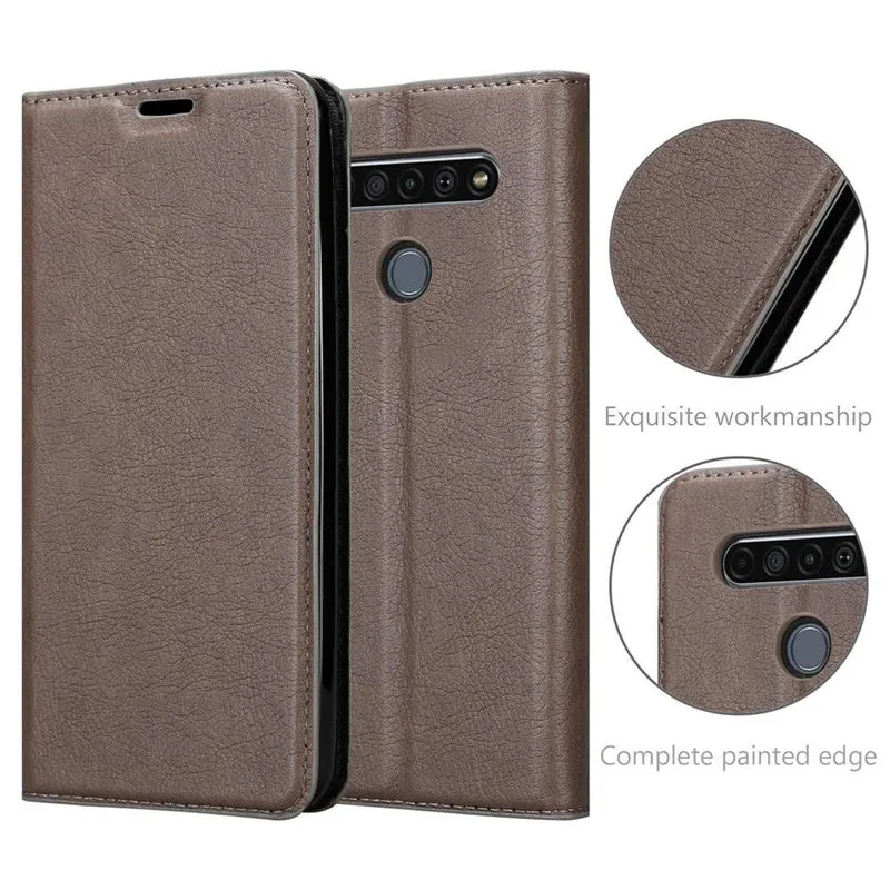 Cadorabo Hülle kompatibel mit LG K61 Schutzhülle mit Magnetverschluss, Standfunktion und Kartenfach