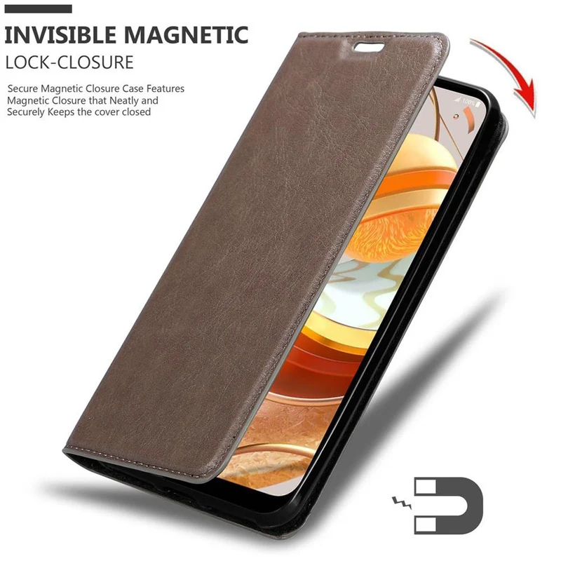 Cadorabo Hülle kompatibel mit LG K61 Schutzhülle mit Magnetverschluss, Standfunktion und Kartenfach