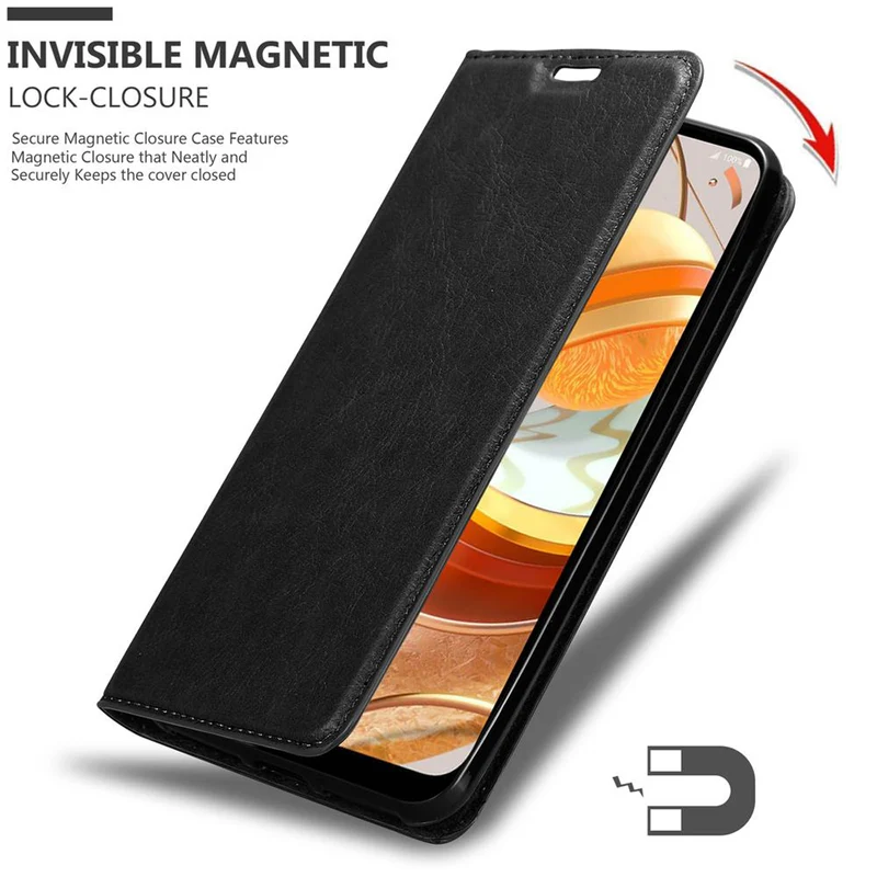 Cadorabo Hülle kompatibel mit LG K61 Schutzhülle mit Magnetverschluss, Standfunktion und Kartenfach