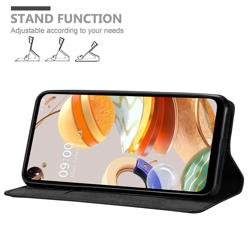Cadorabo Hülle kompatibel mit LG K61 Schutzhülle mit Magnetverschluss, Standfunktion und Kartenfach