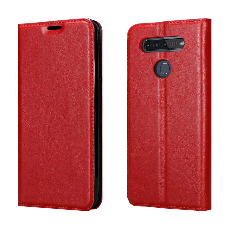Cadorabo Hülle kompatibel mit LG K51S Schutzhülle mit Magnetverschluss, Standfunktion und Kartenfach