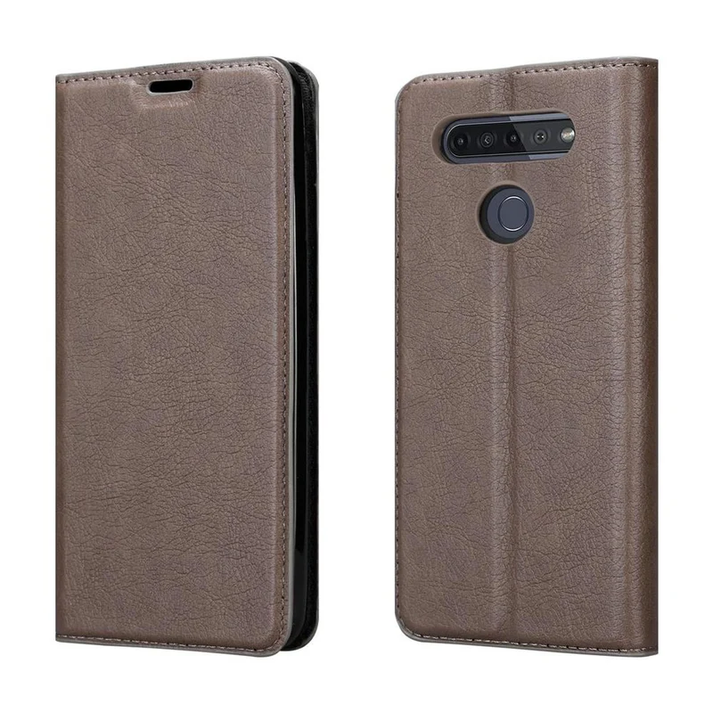 Cadorabo Hülle kompatibel mit LG K51S Schutzhülle mit Magnetverschluss, Standfunktion und Kartenfach