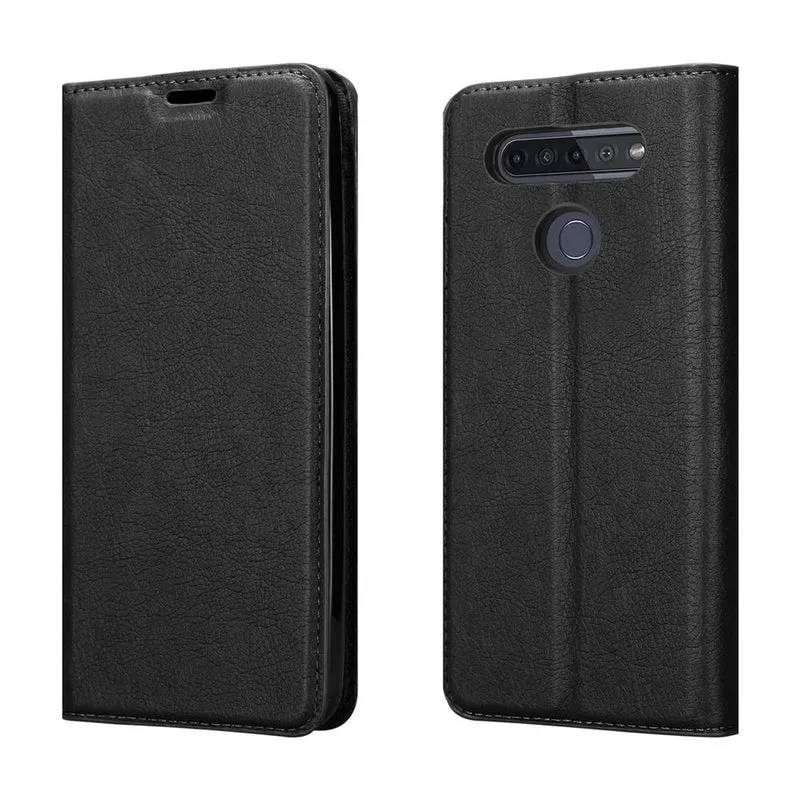 Cadorabo Hülle kompatibel mit LG K51S Schutzhülle mit Magnetverschluss, Standfunktion und Kartenfach