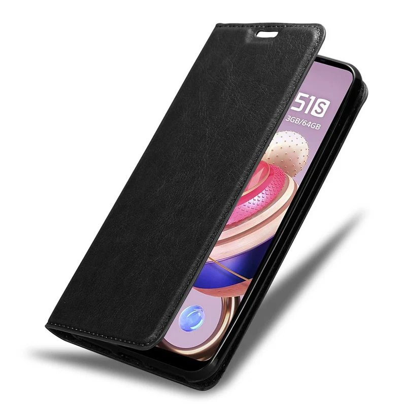 Cadorabo Hülle kompatibel mit LG K51S Schutzhülle mit Magnetverschluss, Standfunktion und Kartenfach