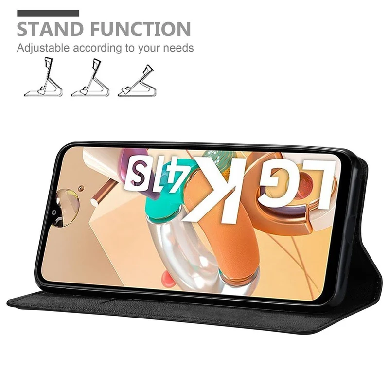 Cadorabo Hülle kompatibel mit LG K41S Schutzhülle mit Magnetverschluss, Standfunktion und Kartenfach