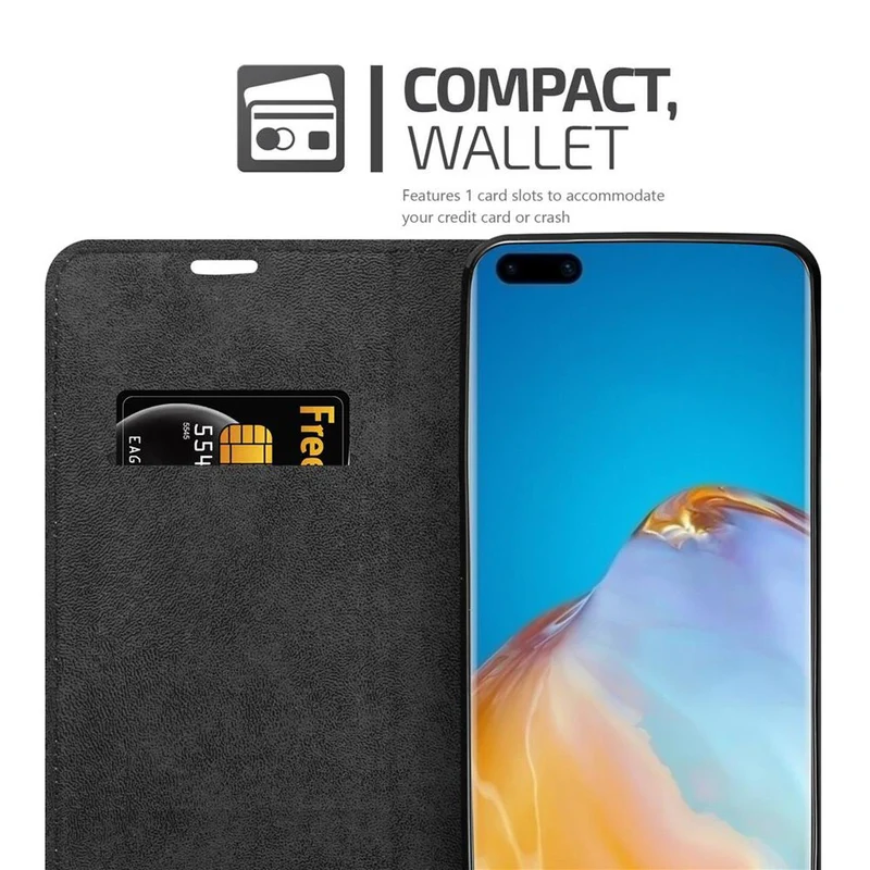 Cadorabo Hülle kompatibel mit Huawei P40 PRO / P40 PRO+ Schutzhülle mit Magnetverschluss, Standfunktion und Kartenfach