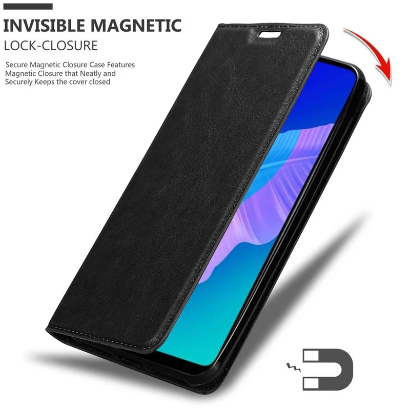 Cadorabo Hülle kompatibel mit Huawei P40 LITE E Schutzhülle mit Magnetverschluss, Standfunktion und Kartenfach