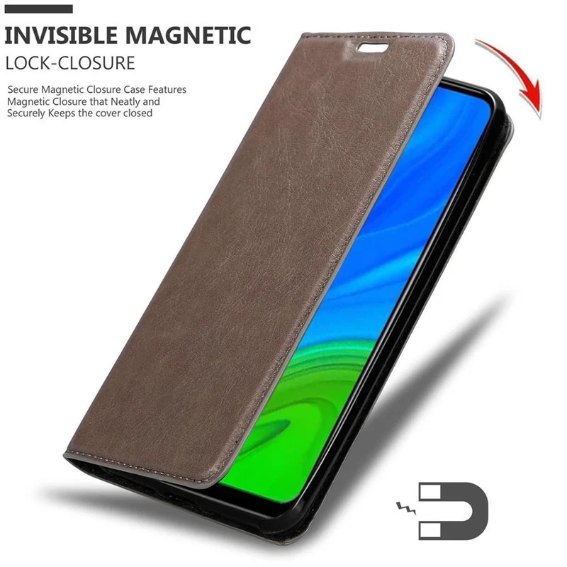 Cadorabo Hülle kompatibel mit Huawei P SMART 2020 Schutzhülle mit Magnetverschluss, Standfunktion und Kartenfach