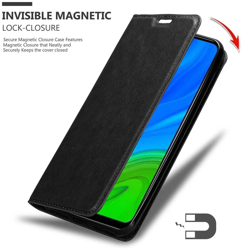 Cadorabo Hülle kompatibel mit Huawei P SMART 2020 Schutzhülle mit Magnetverschluss, Standfunktion und Kartenfach